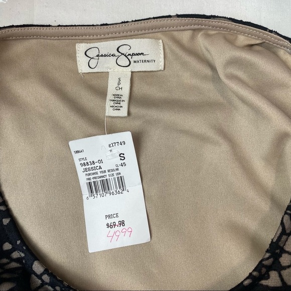 NWT Jessica Simpson Black Lace Mid Length Cocktail Maternity Dress Small - Picture 7 of 8